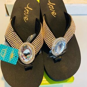 Beautiful bling flip-flops size medium